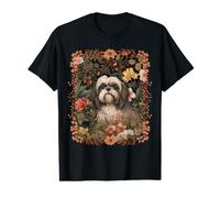 Shih Tzu in a William Morris Style Garden Value Graphic T-Shirt