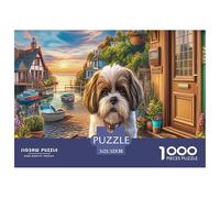 Shih Tzu Jigsaw for Adults Teens: Happy Pup in A Sunny Park Educational Game for Wall Decoration And Gifts 52x38cm/1000pcs