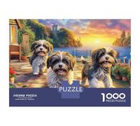 Shih Tzu Jigsaw Puzzle 1000 Pieces Vibrant Shih Tzu Portraits Premium Paper Jigsaw for Focus Training, Calm Relaxation And Family Leisure 70x50cm/1000pcs