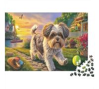 Shih Tzu Jigsaw Puzzle Dog Playing with A Ball Puzzle Impossible Hard Difficult Challenging Great Gift Idea 70x50cm/1000pcs