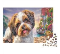 Shih Tzu Jigsaw Puzzle Smiling Dog in Scenery Puzzle Impossible Hard Difficult Challenging Great Gift Idea 52x38cm/1000pcs