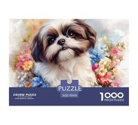 Shih Tzu Jigsaw Puzzles Great Gift for Adults 1000 Piece Fun Challenging Home Decoration Dog Jigsaw Puzzle for Women Men Adult 70x50cm/1000pcs