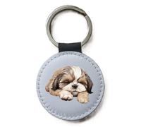 Shih Tzu Keyring Sleeping Laying Down, Shih Tzu Dog Lover Gift Keyring
