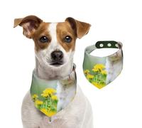 Shih Tzu Little Cute Dogs Curly Puppy Pets Field,Dog Bandanas Cotton Pet Scarf Adjustable Bibs for Pet,L