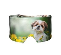 Shih Tzu Little Cute Dogs Curly Puppy Pets Field, Full Eye Covers Light Blocking Eye Mask Sleep Eye and Ear Muffs