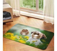 Shih Tzu Little Cute Dogs Curly Puppy Pets Field,Waterproof Pet Feeding Mat,PU Leather Placemats for Cat Dog Water Bowl,Food Mats,30x45cm