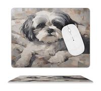 Shih Tzu Mouse Pad Mouse Mat 10 X 8 Inch | Leather Gaming Mouse Mat Water Resistant Thin Mousepad Portable Laptop Mouse Pad for Home Office Travel