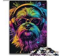 Shih Tzu Neon Jigsaw Puzzles for Adults 2000 Jigsaws, Fun Games Wall Decoration Unique Birthday And Xmas Gifts (70x100cm)