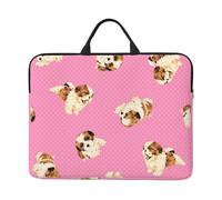 Shih Tzu Pink Polka Dot, 14 Inch Laptop Sleeve, Notebook Bag Laptop Case Sleeve Briefcase with Handle