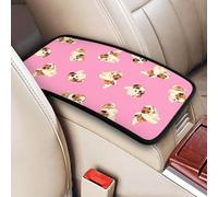 Shih Tzu Pink Polka Dot, Vehicle Center Console Armrest Cover Pad Soft Comfort Car Handrail Box Cushion Universal