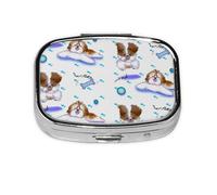 Shih Tzu Pink Small Print,Meta Pill Box 2 Compartment Medicine Case,Portable Organizer