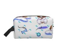 Shih Tzu Pink Small PrintLarge Capacity Cosmetic Organizer，Travel Makeup Bag for Women