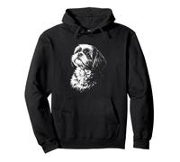 Shih Tzu Portrait Black and White Dog Lover Pullover Hoodie