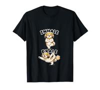 Shih Tzu Practicing Yoga Inhale - exale DIGOR Funny T-Shirt