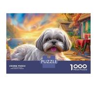 Shih Tzu Premium Cardboard 1000 Piece Shih Tzu Lying Down Jigsaw Bundle, Brain Training Adults, Stress Relief, Gift & Office Break Leisure 70x50cm/1000pcs
