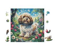 Shih Tzu Puppy 100-piece Jigsaw Puzzle Bundle Family Puzzle Lovers Brain Training Mindful Activity Spring Rigid Cardboard 28x28cm