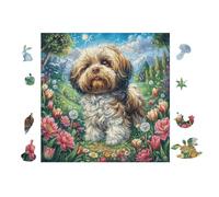 Shih Tzu Puppy 100 Pieces Classic Jigsaw Puzzle Puzzle for Adults Concentration Training Wall Art Mental Exercise Cardboard 28x28cm