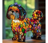 Shih Tzu Resin LED Table Lamp - Pet-Themed Night Light with Warm Glow, Handcrafted Desk Decor Gift for Dog Lovers