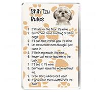 Shih Tzu Rules - Funny Pet Owner Quote - Dog Mum/Dad - Fridge Magnet - Novelty Gift