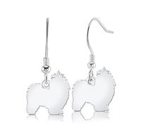 Shih Tzu Silhouette Silver Earrings