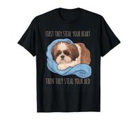 Shih Tzu Sleeping Funny Pajamas Nighttime Pet Lover T-Shirt