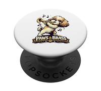 Shih Tzu Trumpet Paws and Brass Funny Dog Music PopSockets Adhesive PopGrip
