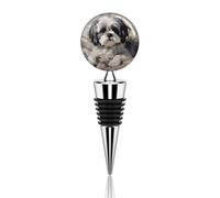 Shih Tzu Wine Stoppers for Wine Bottles Vacuum Wine Bottle Stopper Silicone Reusable Wine Corks Gift Leak Proof Bottle Cover Keep Wine Fresh Wine Bottle Sealer Set
