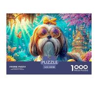 Shih Tzu with Accessories in A Magical Realm 1000-Piece Jigsaw Puzzle Cute Pet Dog Classic Educational Game for Family Puzzle Time 52x38cm/1000pcs