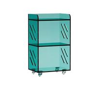 Shihan-2015 Bookcase Minimalism Mobile Acrylic Bookshelf with Wheels Floor-standing Storage Trolley Carts Display Shelf