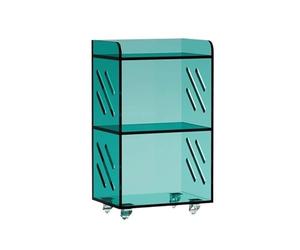 Shihan-2015 Bookcase Minimalism Mobile Acrylic Bookshelf with Wheels Floor-standing Storage Trolley Carts Display Shelf