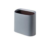 Shihan-2015 Kitchen Trash Can Slit Trash Can Household Indoor Office Uncovered Oval Plastic Paper Basket Waste Bin(Gris)