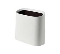 Shihan-2015 Kitchen Trash Can Slit Trash Can Household Indoor Office Uncovered Oval Plastic Paper Basket Waste Bin(White)