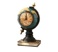 Shihan-2015 Living Room Vintage Literature and Art Classic Clock Table Top Small Globe Shaped Clock Resin Handicraft Ornaments Decor