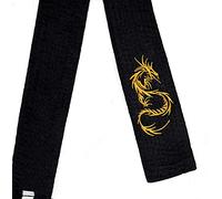 Shihan Black Belt SATIN With Gold Dragon Embroidery 300cm For Men/Women Karate, Kickboxing, Shotokan, Shito-Ryu, Goju Ryu, All Styles Of Martial Arts Karate Black Belt Master Kempo