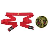 SHIHAN POWER SPORTS SET Red Headband Cobra King Kais Headband & Cloth Badge Strike First Cobra King Cloth ROUND Badge 3.5inch Karate Kid Mr Miyagi Daniel movie novelty