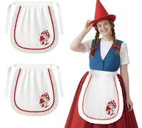 Shihanee 2 Pcs Halloween Garden Gnome Costume Half Apron for Women Girls Cosplay Waist Apron with Lace Halloween Carnival Party Decoration