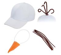 Shihanee DIY Snowman Costume Kit, 7 Pcs Snowman Outfit Costume Kit Includes Baseball Hat, Carrot Nose, 5 Brown Pipe Cleaners for Stick Arms Hair, Halloween Cosplay Winter Party Favors for Adults