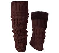 Shihanee Winter Fleece Lined Leg Warmers for Women Knit Long Leg Warmers Warm Fleece Lined Boot Socks for Skating Daily Wear, Coffee Color, about 15.75 x 4.53 inches/ 40 x 11.5 cm