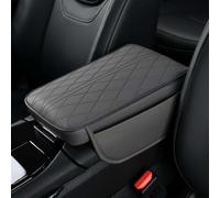 SHIHUAFADACAI Car Centre Console Cover for Polestar 2 2025 2024 2023, Leather Car Center Console Cover, Auto Center Console Cushion with Side Storage Bag,Grey