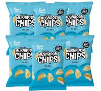 Shiitake Mushroom Chips - (6 pack) Vegan prawn crackers, Less than 100 calories, Gluten Free mushroom snack. Sea Salt flavour.