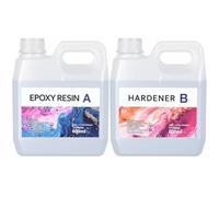 Shiiyyu 1200ml Epoxy Resin Crystal Clear Kit, High-Gloss Coating and Casting Resin, Self-Leveling Bubbles Free Resin and Hardener Kit for DIY Art, Jewelry, Table Top, Molds, Wood 1:1 Ratio