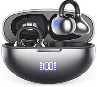 SHIJIAET Clip on AI Translation Bluetooth Earbuds 144 Language Translation Headphones 4-in-1 Translator Headsets，50H play，Sports Bone Conduction Earphones Suitable for Small Ears and Eyeglass Wearers4