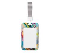 Shijuemei_85985_A_Colorful_Pineapple_Painted_in_The_Style_of_Ab_2114aa63-E789-433e-A55c-60eb7c335c55 Sliding Id Badge Holder Hard Plastic Work Card Case Name Tag Protector for Nurses Office