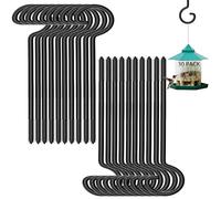 shikaman Screw in Hooks for Bird Feeder Hanger, Outdoor String Lights Hooks (30, 9 Inch)