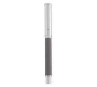 Shikido Fountain Pen with F-Nib, Black and Silver Writing Instrument, Elegant Design (Dark Grey)