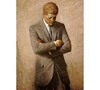 Shikler Official Portrait US President John Kennedy JFK Painting Art Print Canvas Premium Wall Decor Poster Mural