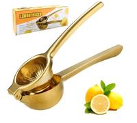 SHIKORI Lemon Squeezer, Large Heavy Duty Handhelp Juicer for Lemon, Stainless Steel Hand Press Citrus Juicer, Lime Squeezer Bar Tool, Manual Citrus Press-Gold