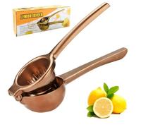 SHIKORI Lemon Squeezer, Large Heavy Duty Handhelp Juicer for Lemon, Stainless Steel Hand Press Citrus Juicer, Lime Squeezer Bar Tool, Manual Citrus Press-Rose Gold
