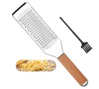 SHIKORI Professional Cheese Graters for Kitchen Stainless Steel Handheld, Metal Lemon Zester Grater With Wood Handle For Cheese, Chocolate, Spices, Kitchen Gadgets And Tools-Square Hole