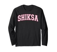 Shiksa Jewish Yiddish Word Varsity Pink Letters Long Sleeve T-Shirt